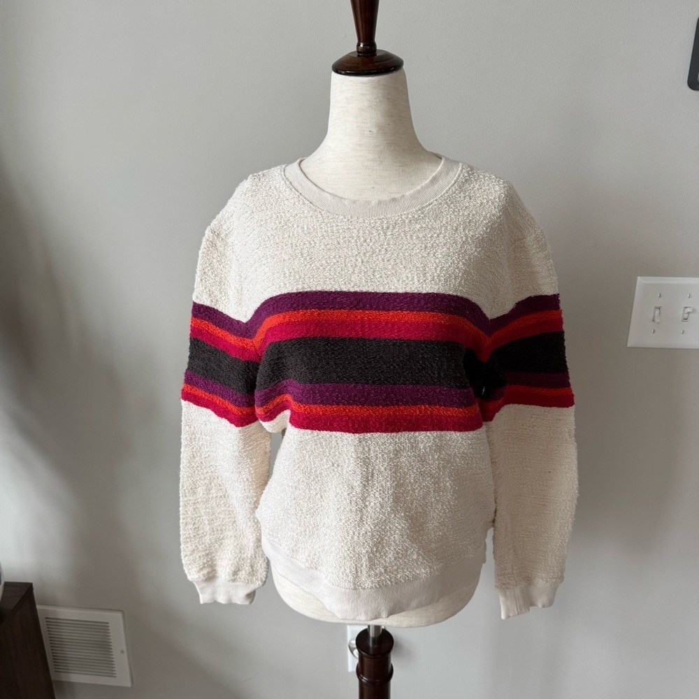 Faherty Vista Stripe Pullover Sweatshirt Color: Liftside - 100% Organic Cotton - Picture 4 of 12